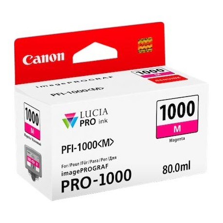 Tinta Canon PFI-1000M Magenta 80 ml.