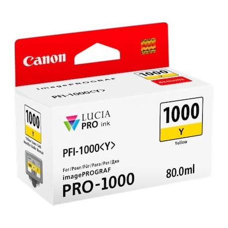 Tinta Canon PFI-1000Y Amarillo 80 ml.