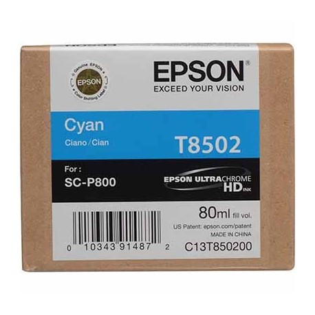 Tinta Epson T8502 Cían - 80 ml.