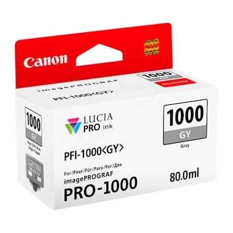 Tinta Canon PFI-1000GY Gris 80 ml.